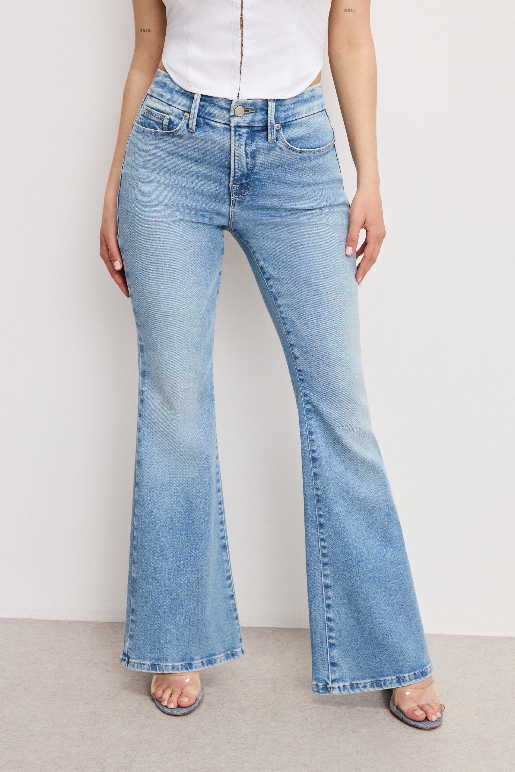 DOLLY JOLEANS PETITE FLARE JEANS | INDIGO1019 - Image 2