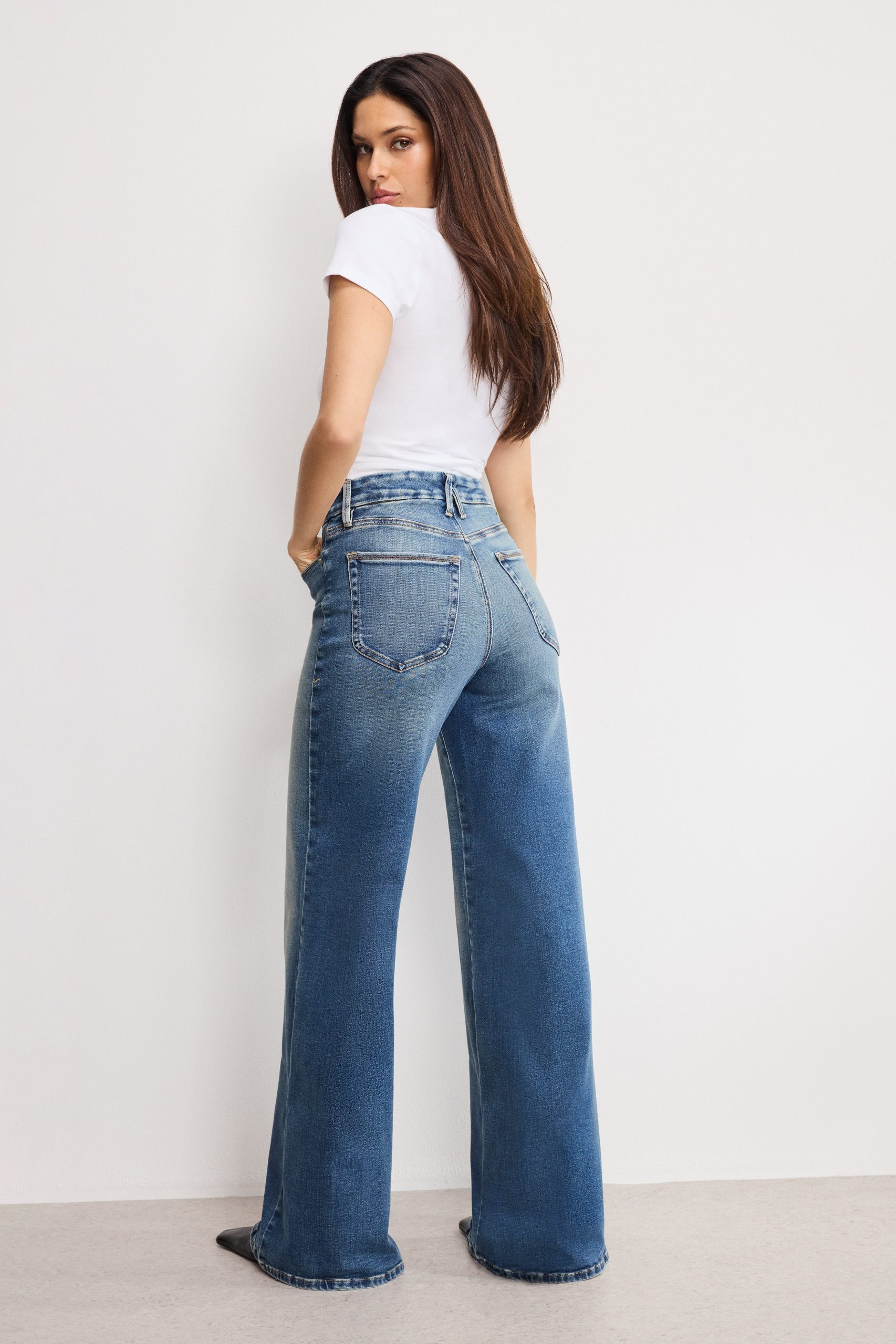 SOFT TECH GOOD WAIST PALAZZO JEANS | INDIGO986 - Image 4