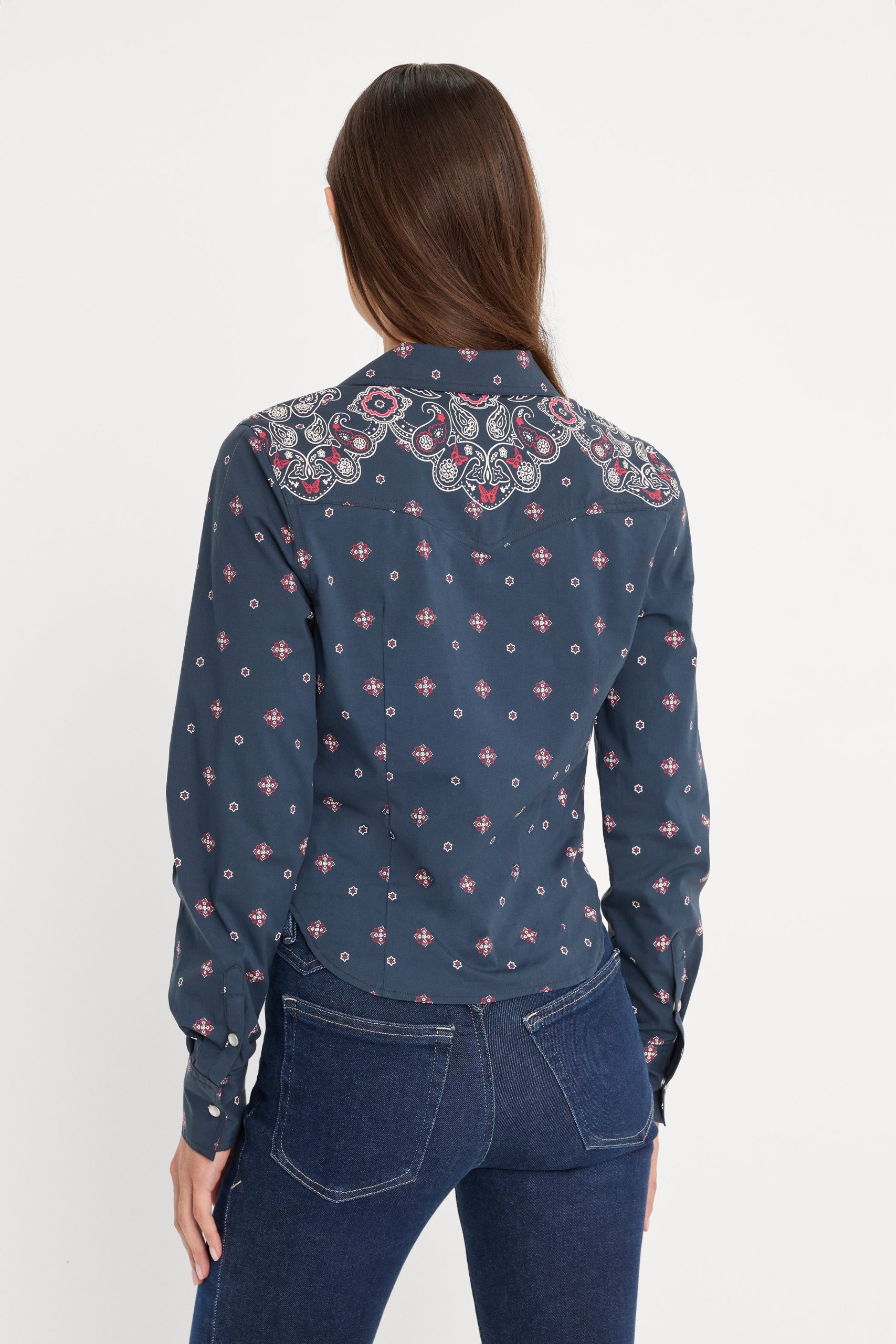 DOLLY TAILORED POPLIN SHIRT | NEW NAVY BANDANA PRINT - Image 5