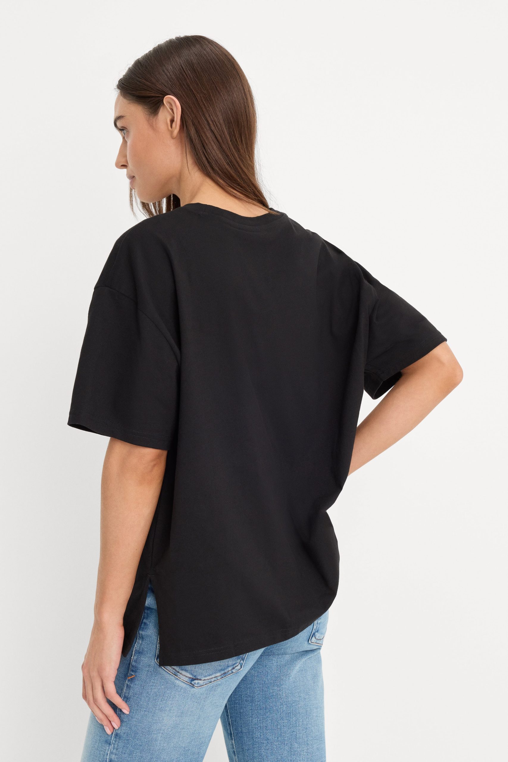 COTTON OVERSIZED TEE | BLACK001 - Image 4