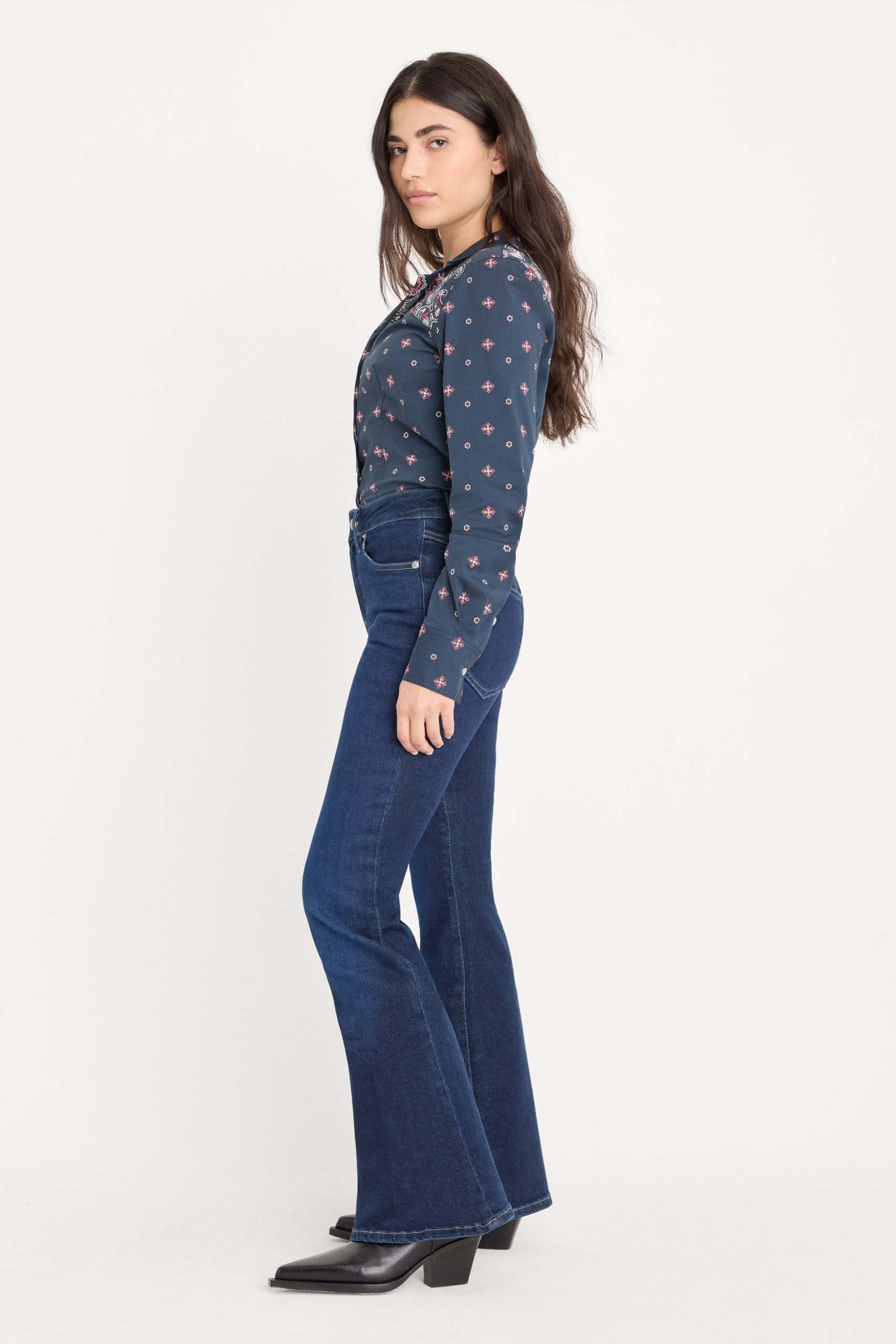 DOLLY JOLEANS PETITE FLARE JEANS | INDIGO1193 - Image 6