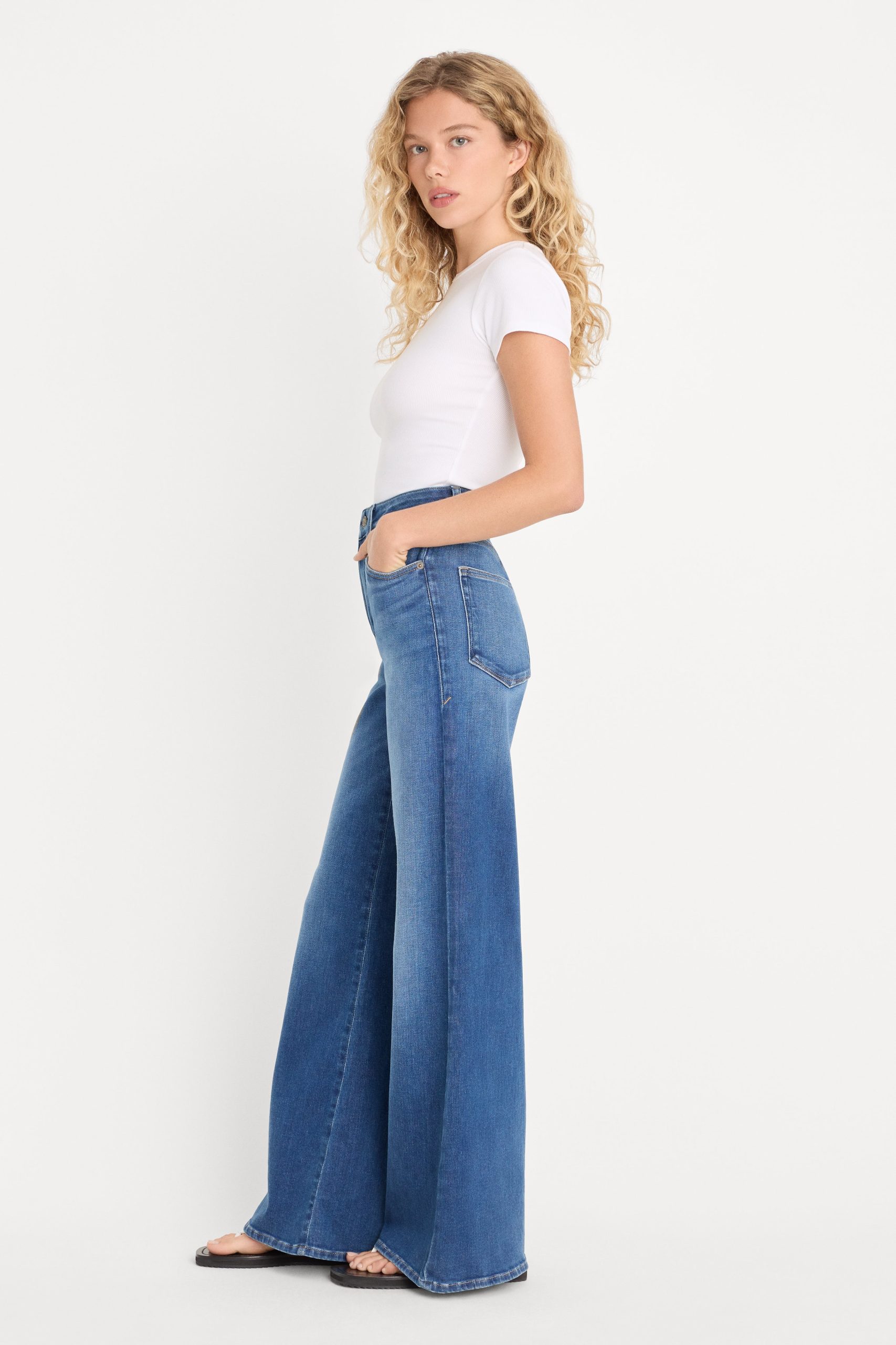 SOFT TECH GOOD WAIST PALAZZO JEANS | INDIGO1233 - Image 3