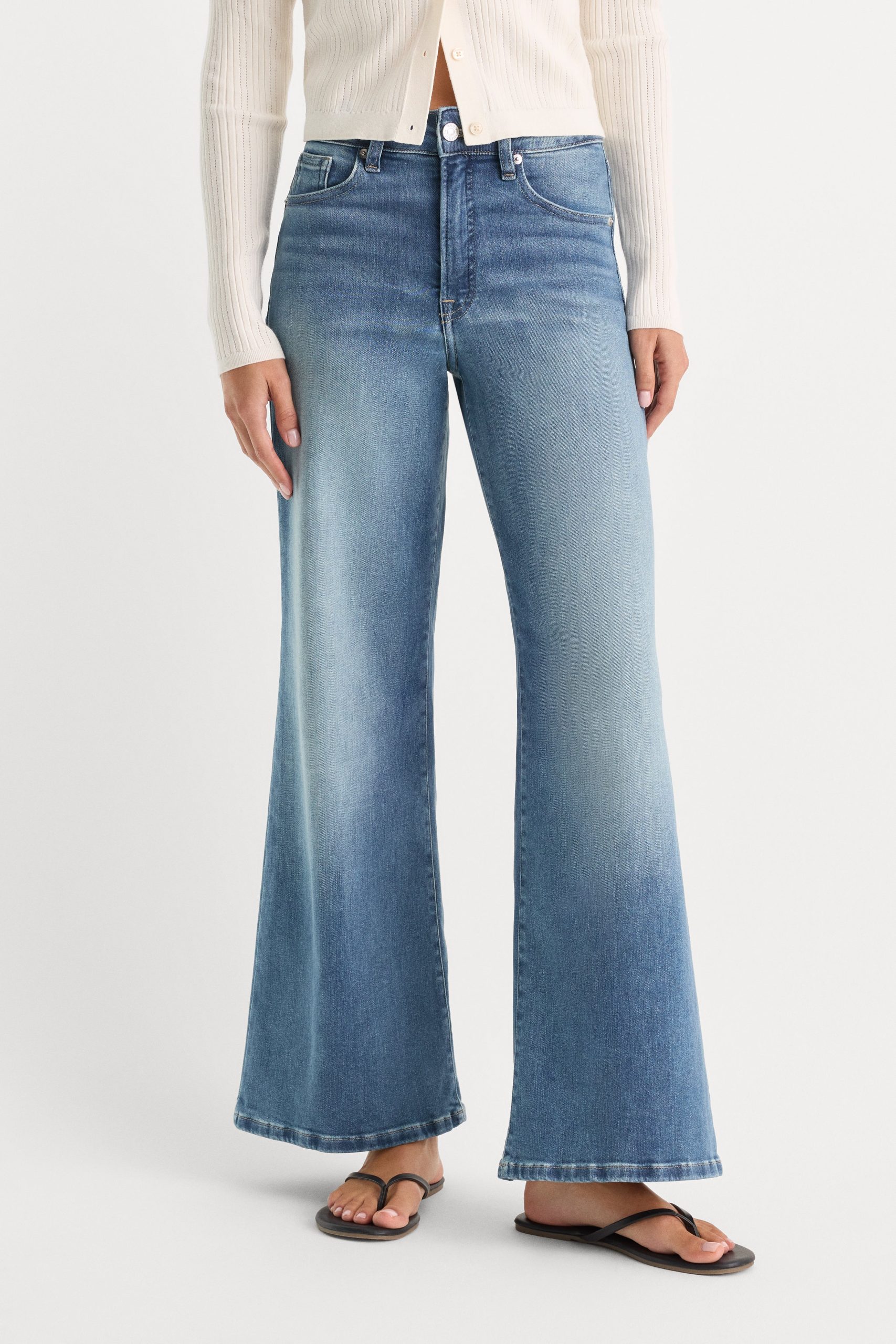 SOFT TECH GOOD WAIST PALAZZO ANKLE JEANS | INDIGO1238 - Image 2