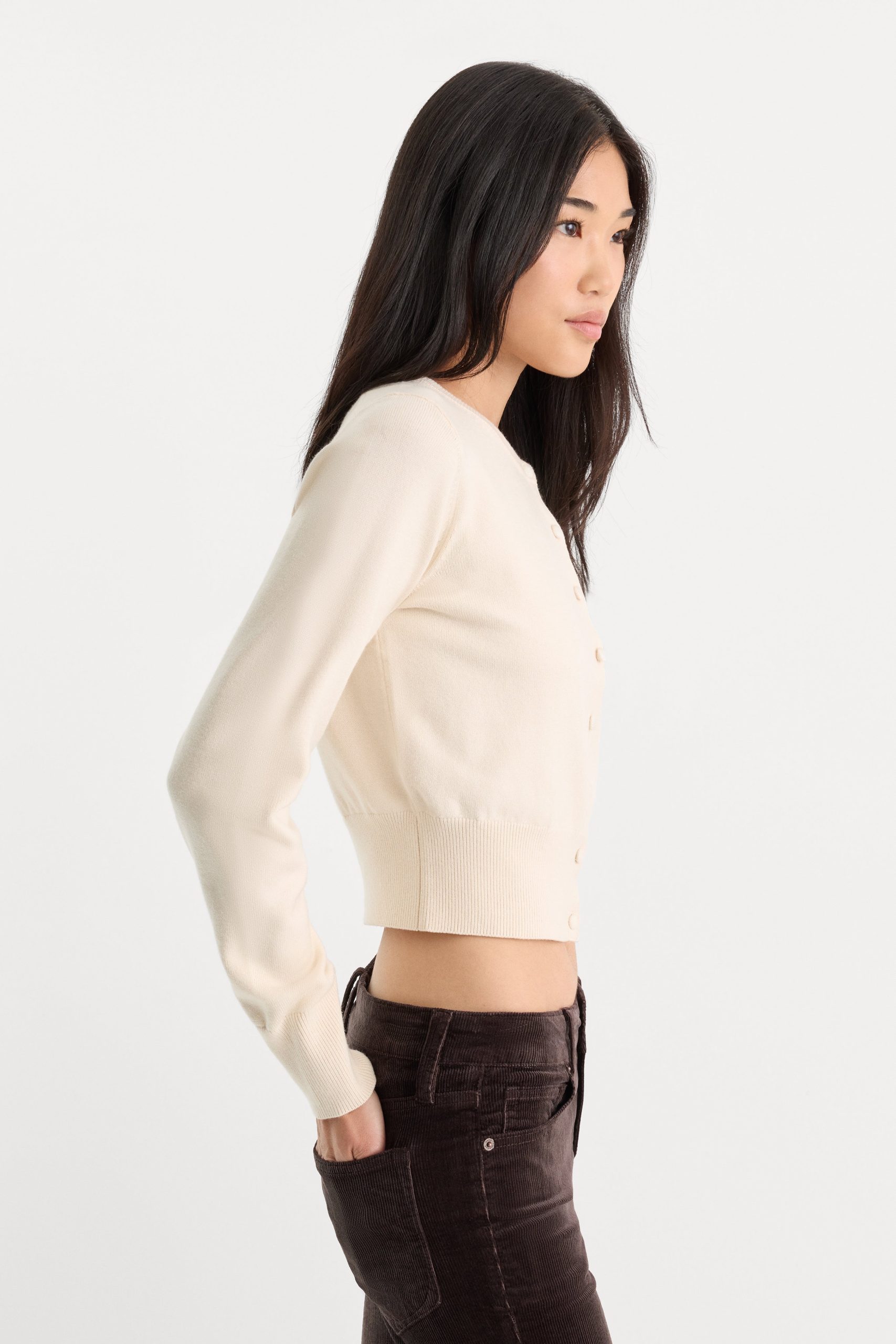 THE FINE KNIT CARDIGAN | PEARL - Image 2