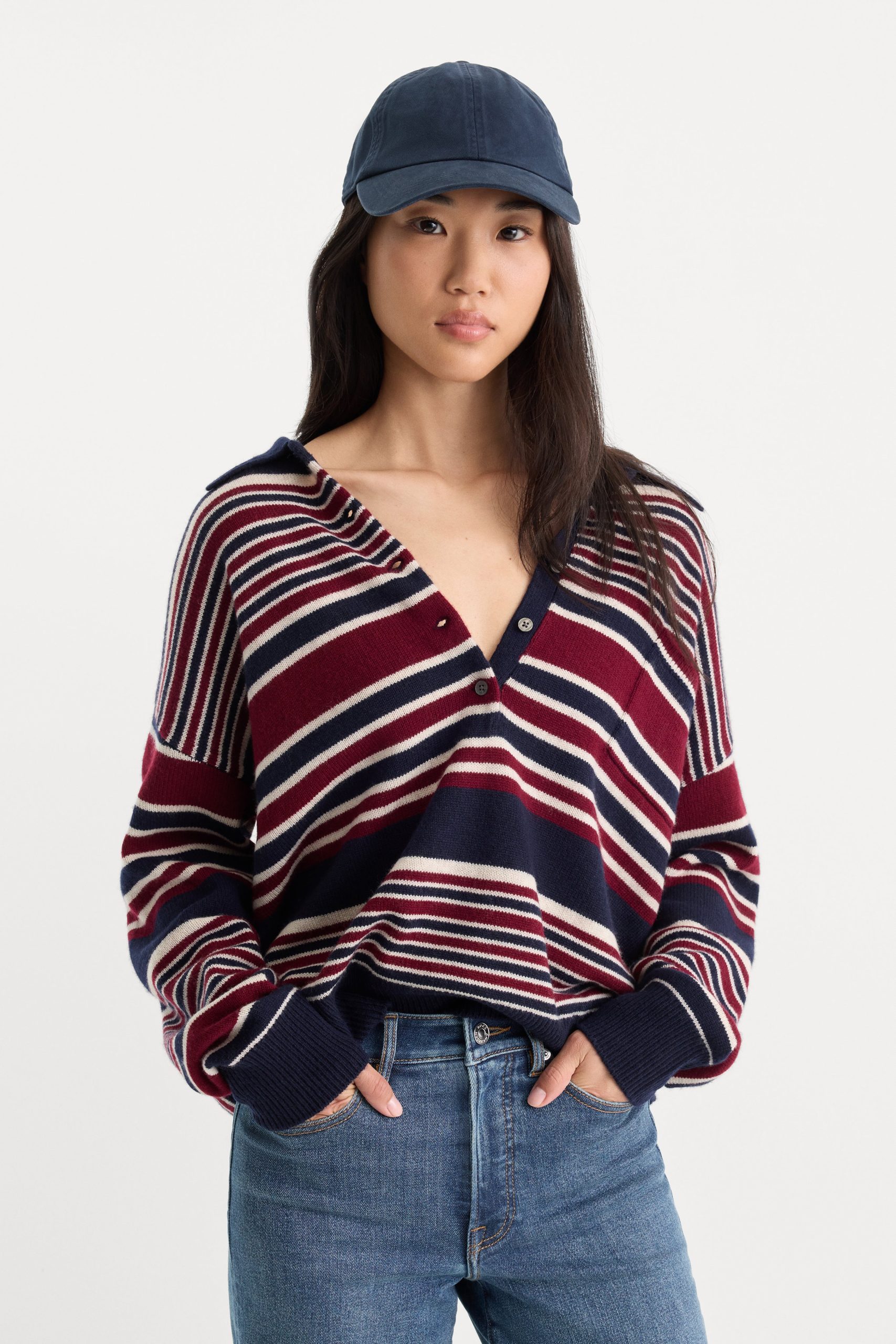 THE OVERSIZED RUGBY SWEATER | MULTI STRIPE - Image 2