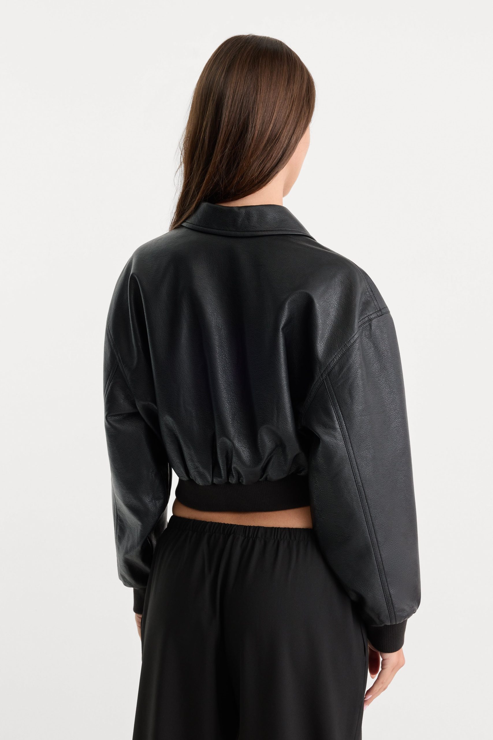 THE BETTER THAN LEATHER BOMBER JACKET | BLACK001 - Image 4