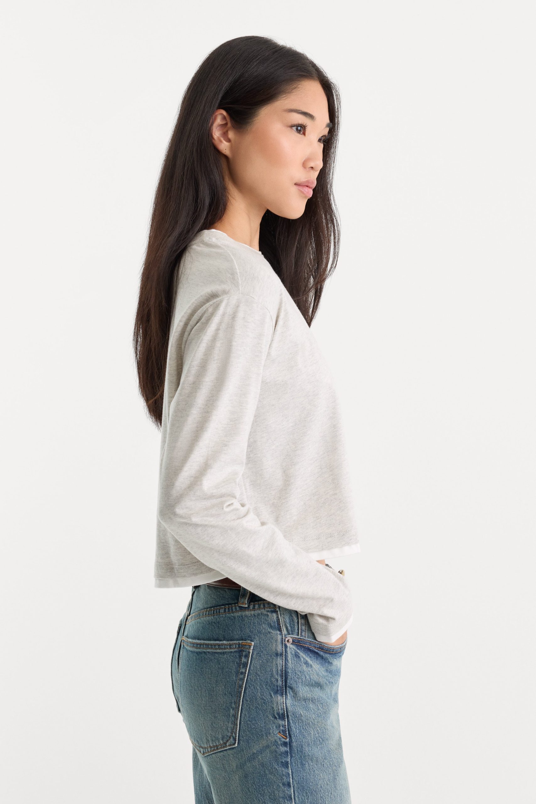 THE LONG SLEEVE LAYERED TEE | VINTAGE GREY - Image 4