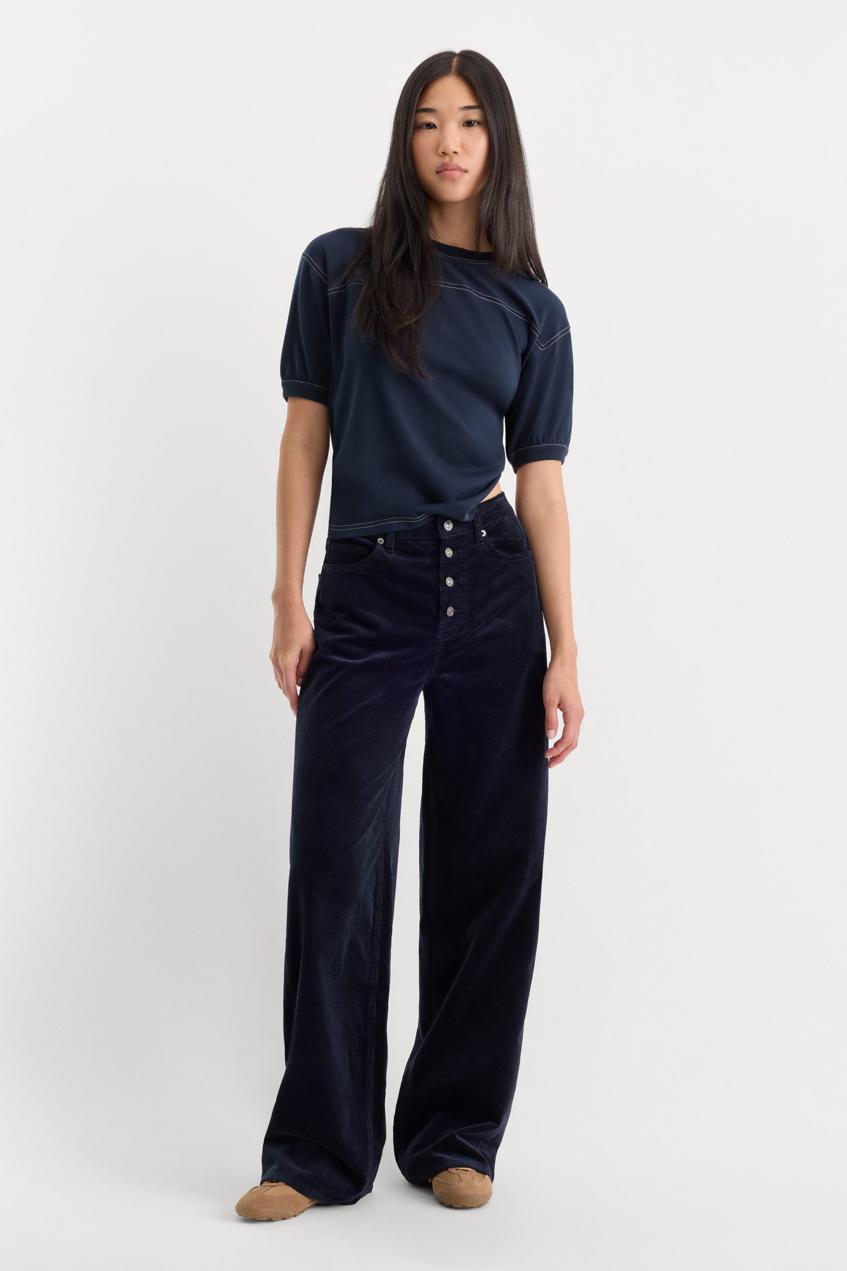 VINTAGE WIDE CORDUROY PANT | NEW NAVY002 - Image 2