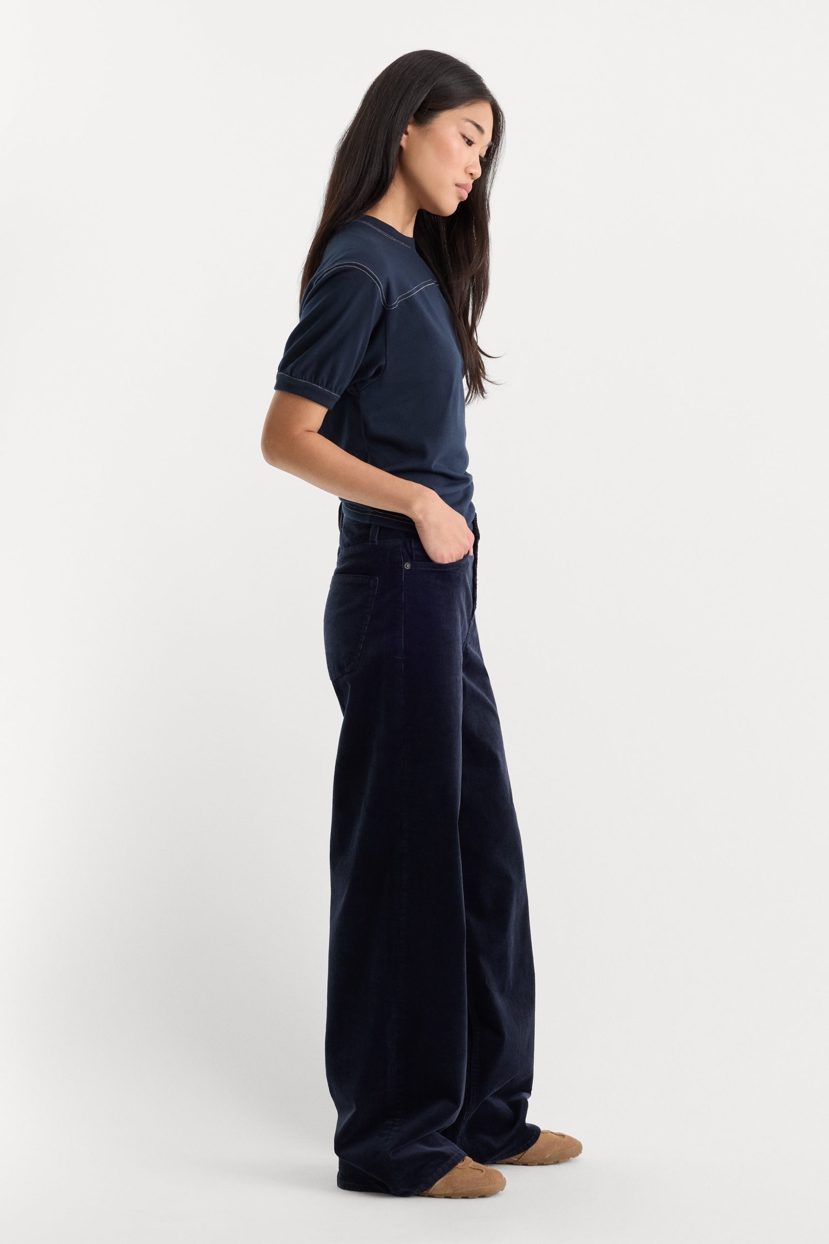 VINTAGE WIDE CORDUROY PANT | NEW NAVY002 - Image 4