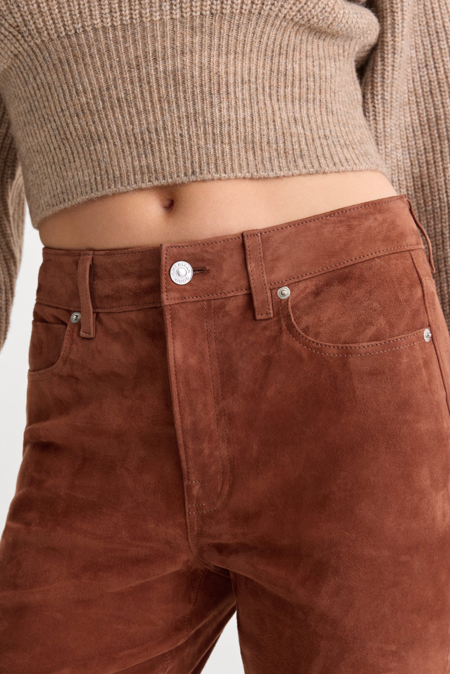 SUEDE GOOD LEGS FLARE PANT | CAFE CLAY - Image 3