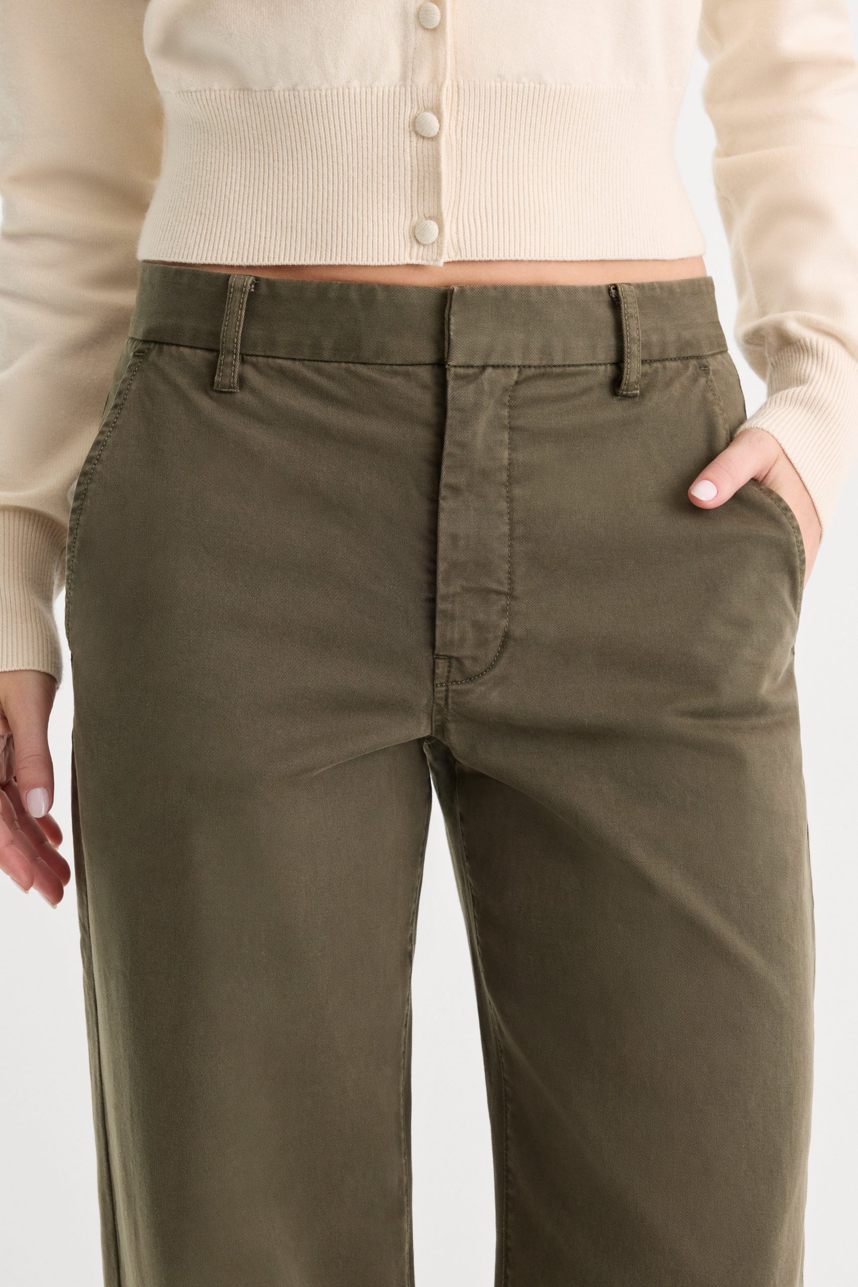 LOW SLUNG BAGGY TROUSER | WASHED FATIGUE GREEN - Image 4
