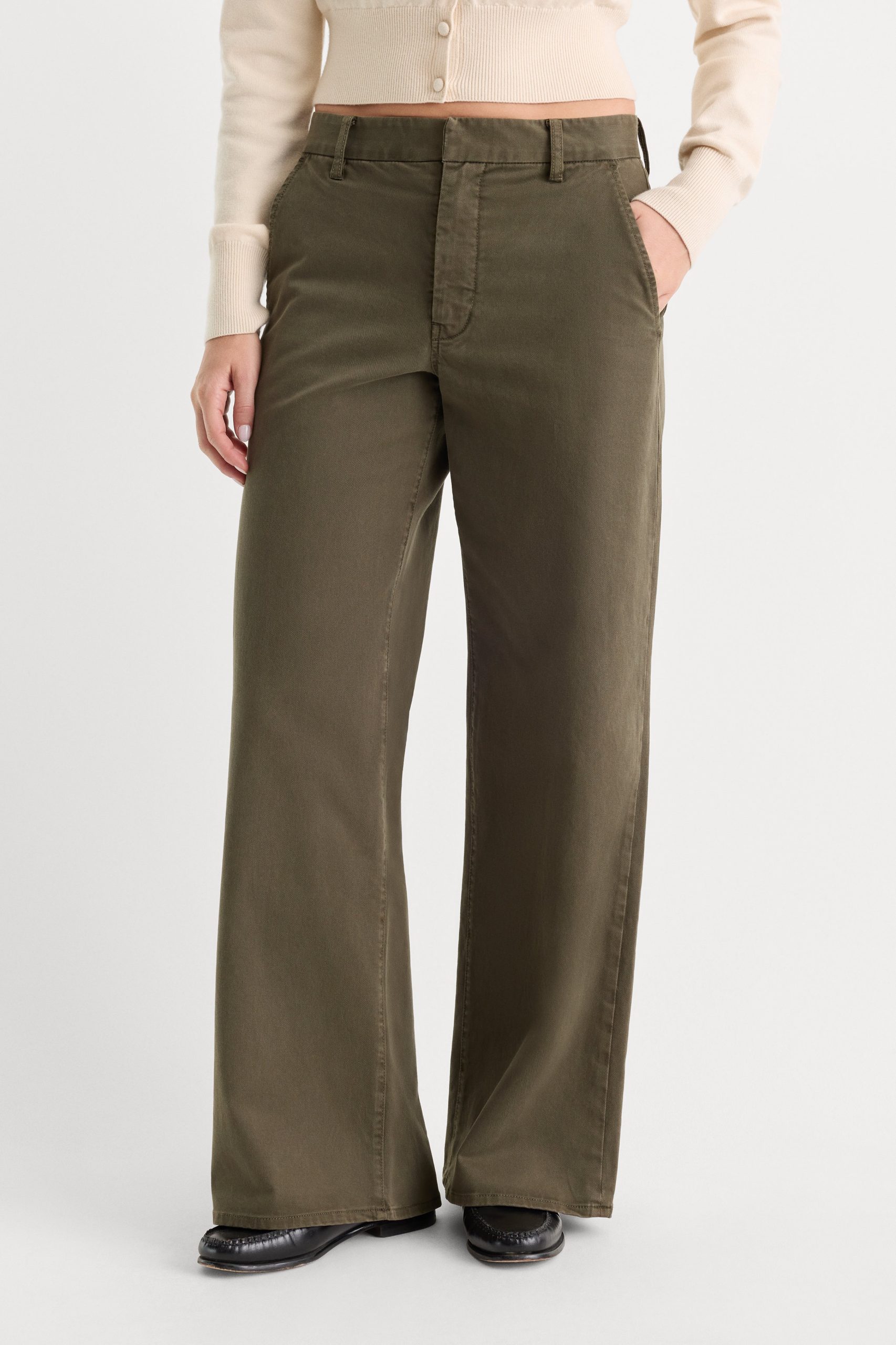 LOW SLUNG BAGGY TROUSER | WASHED FATIGUE GREEN - Image 2