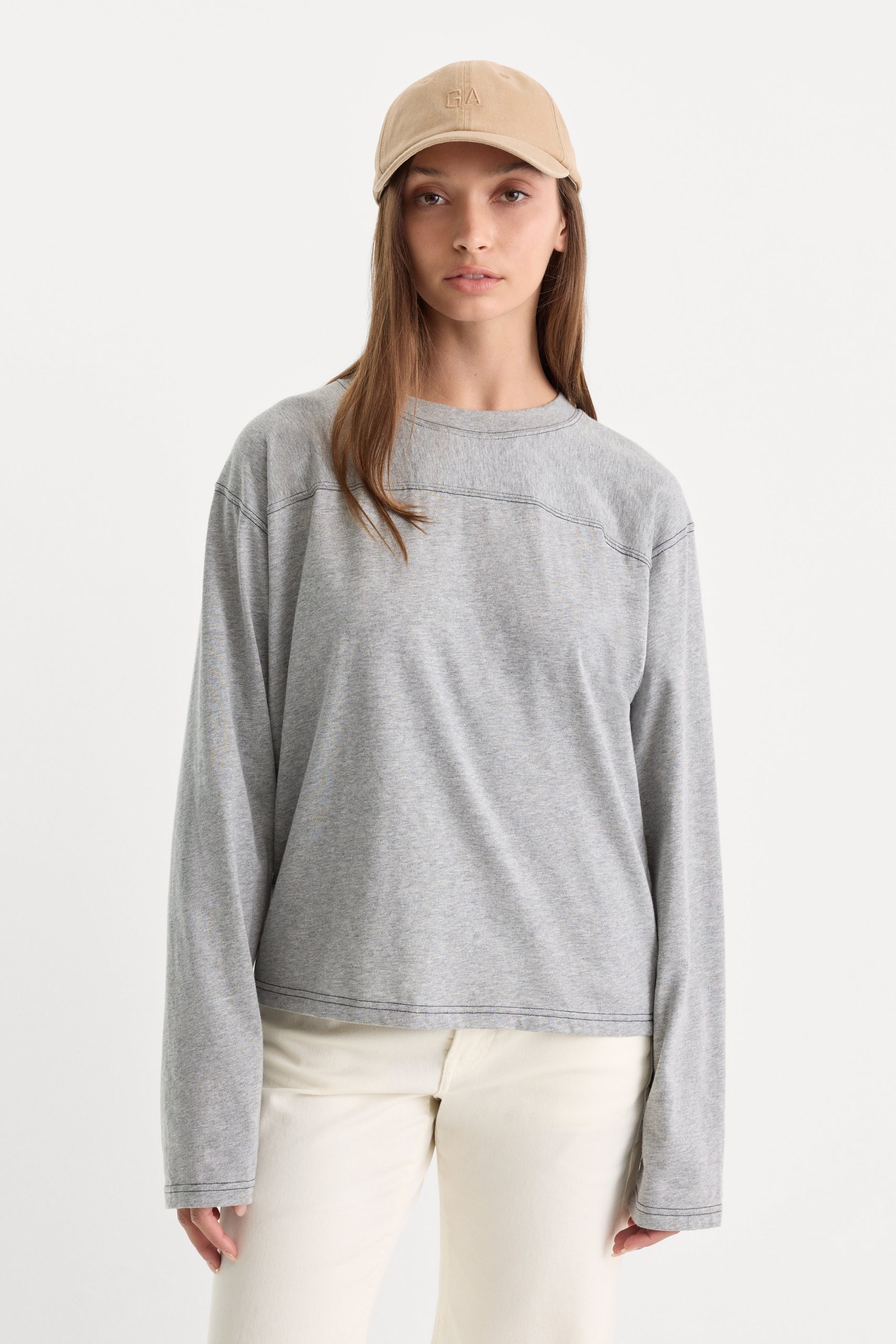THE LONG SLEEVE GYM TEE | GREY MELANGE - Image 2