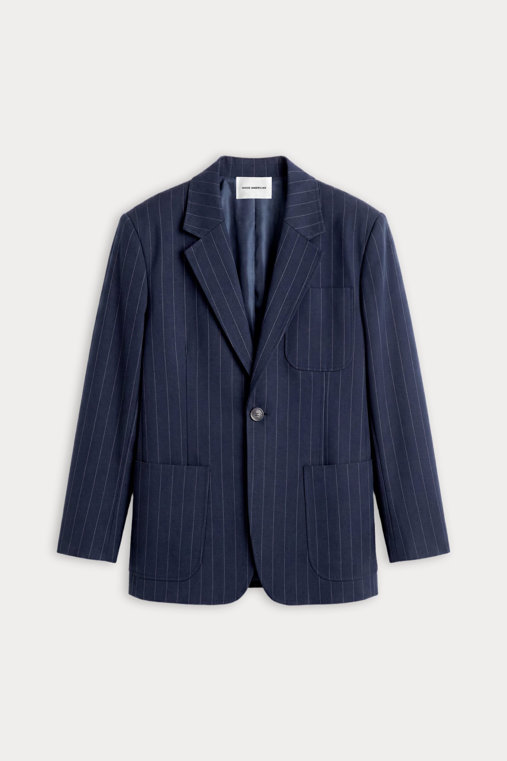 THE OVERSIZED BLAZER | NAVY PINSTRIPE - Image 6