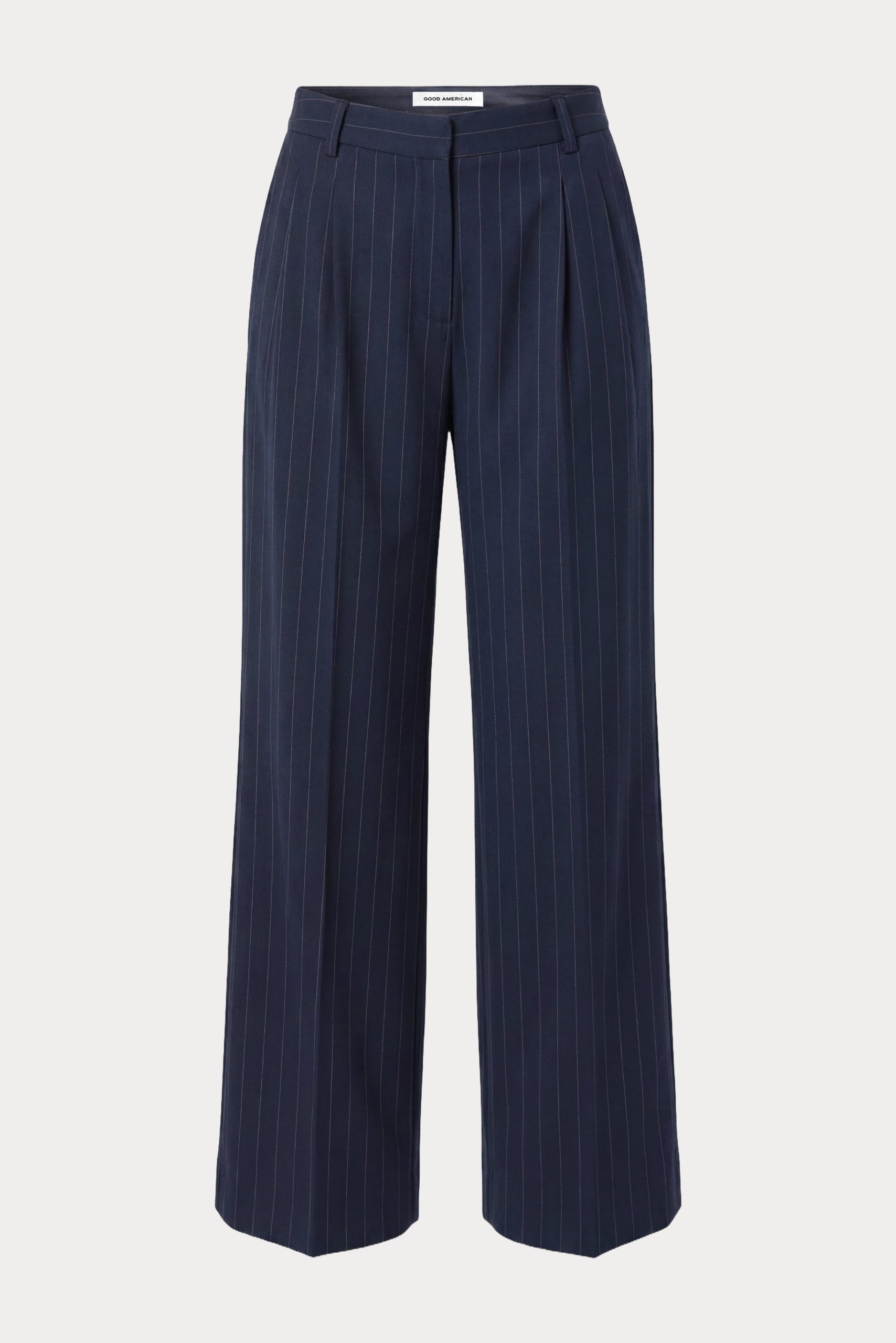 THE LOW RISE STRAIGHT LEG TROUSER | NAVY PINSTRIPE - Image 7